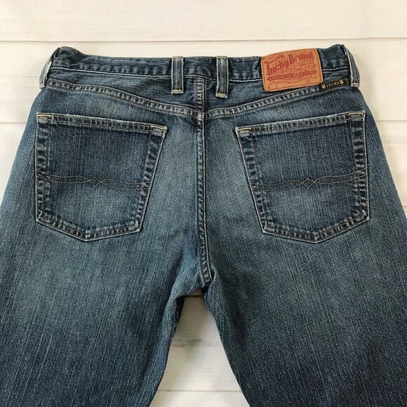 Lucky Brand Gene Montesano Men Size 31 Long Inseam Straight Leg Jeans - Picture 4 of 13